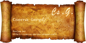 Cserna Gergő névjegykártya